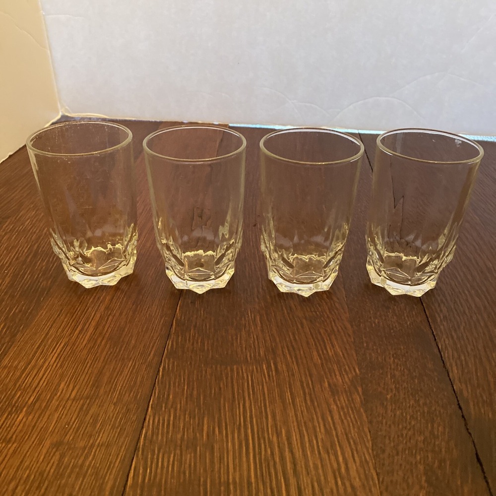 Arcoroc France Juice Glass Tumbler Vintage Set of 4 Lancer Pattern